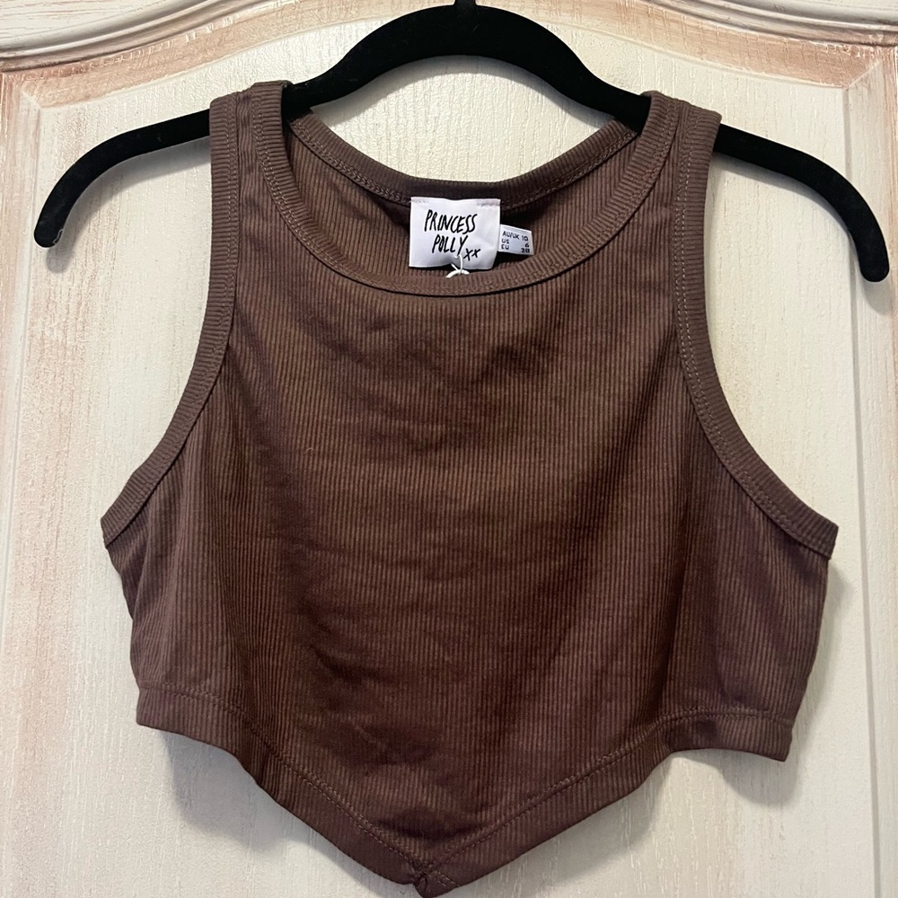 Princess Polly US size 6 Brown Cropped tank
